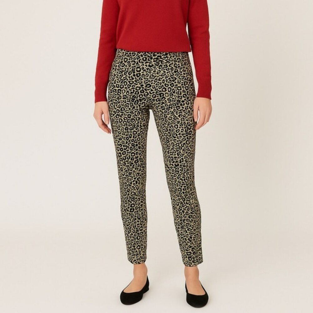 Leopard‎ Cigarette Pants High Rise Slim Leg Stretch Size 8